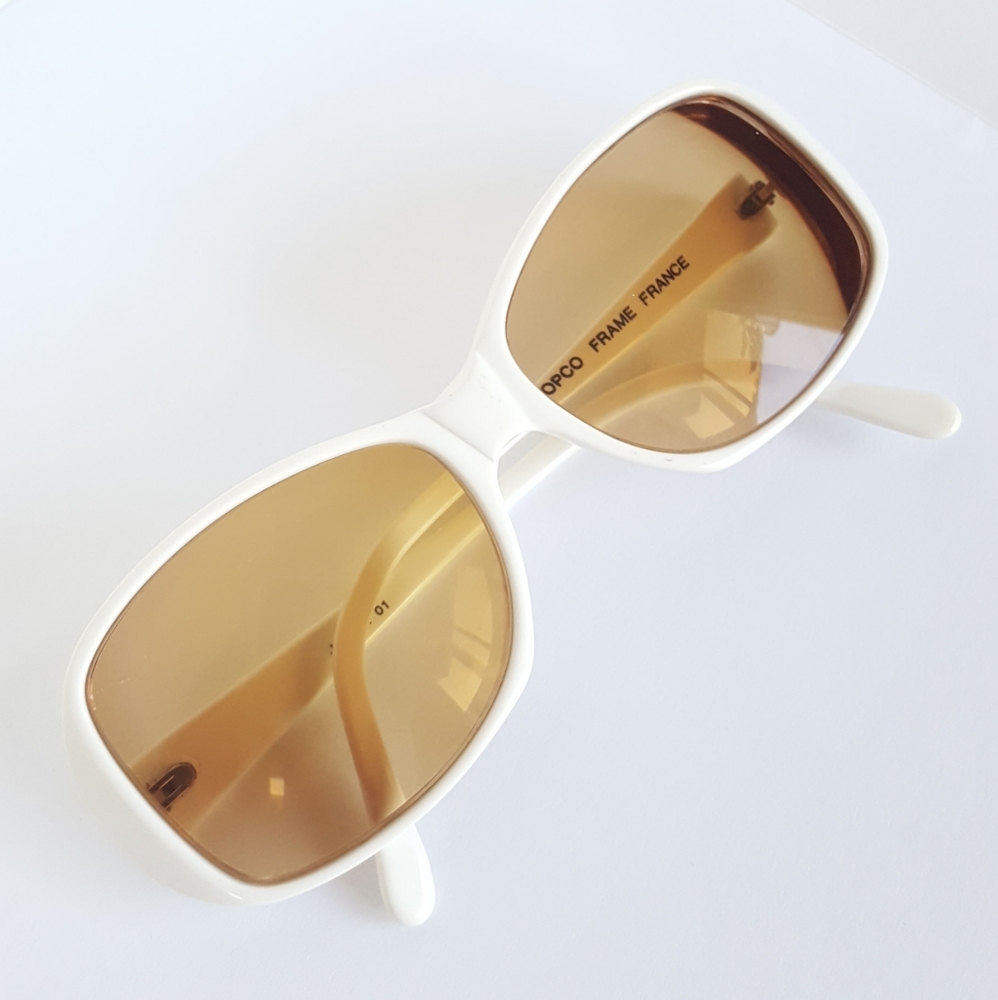 White Frame Brown Lens Women’s Sunglasses